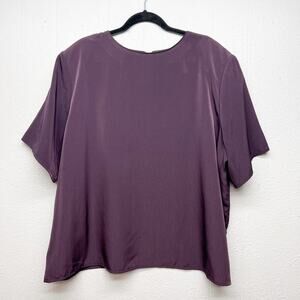 Jack Mulqueen Dark Eggplant Top Womens 22/24 Career Office Business Work Dressy